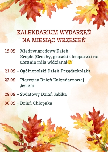 Kalendarium - wrzesień 2026