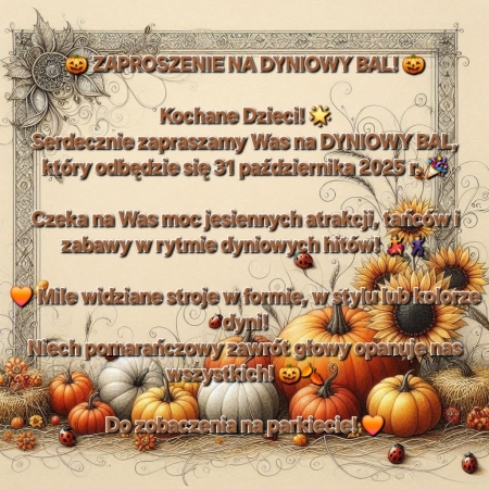 Zaproszenie na Dyniowy Bal