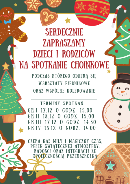 Spotkania choinkowe w grupach przedszkolnych