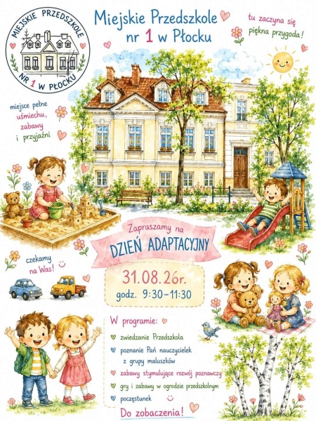 Zaproszenie na dzień adaptacyjny i zebranie dla rodziców
